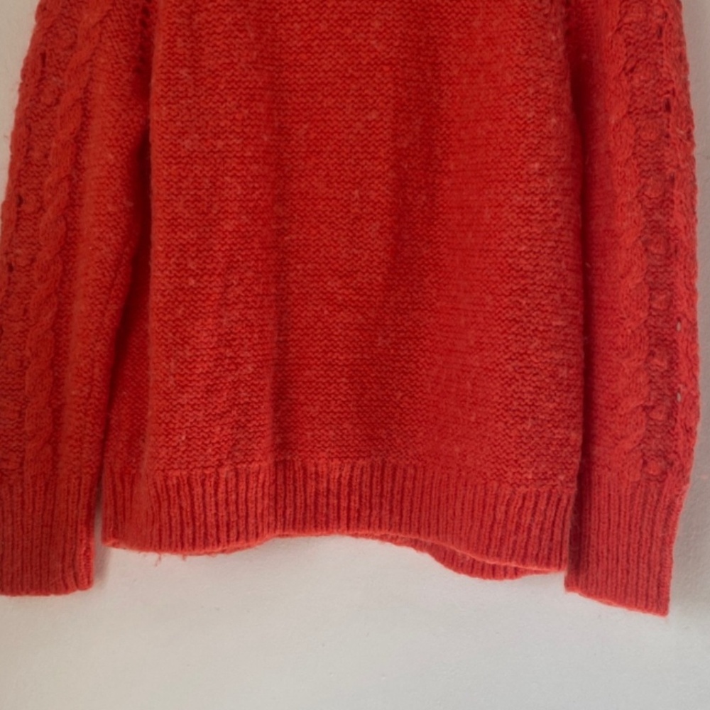 J. Crew M Cable-Knit Pointelle Sweater. - Picture 10 of 12